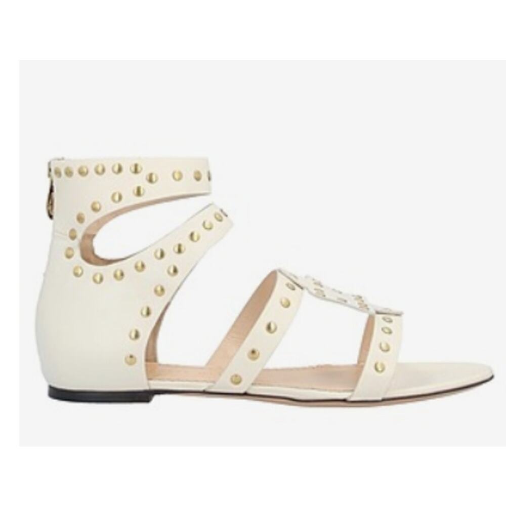 Charlotte Olympia Studded leather Sandals white size 6